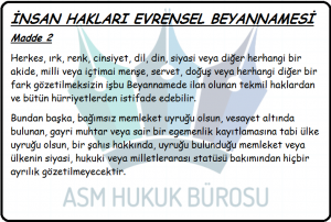 İnsan Hakları Evrensel Beyannamesi – ASM Hukuk Bürosu